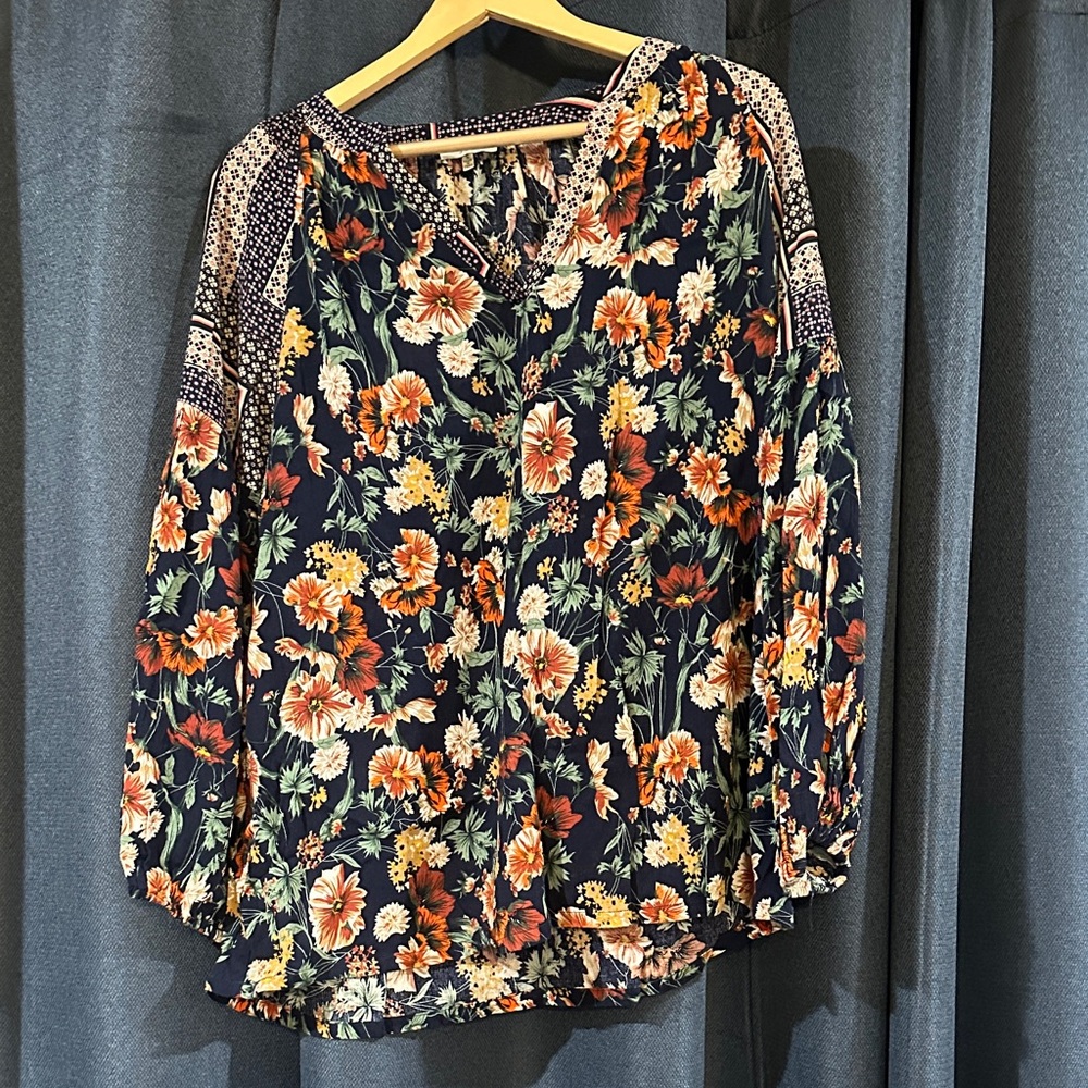 JODIFL Floral Blouse - Navy